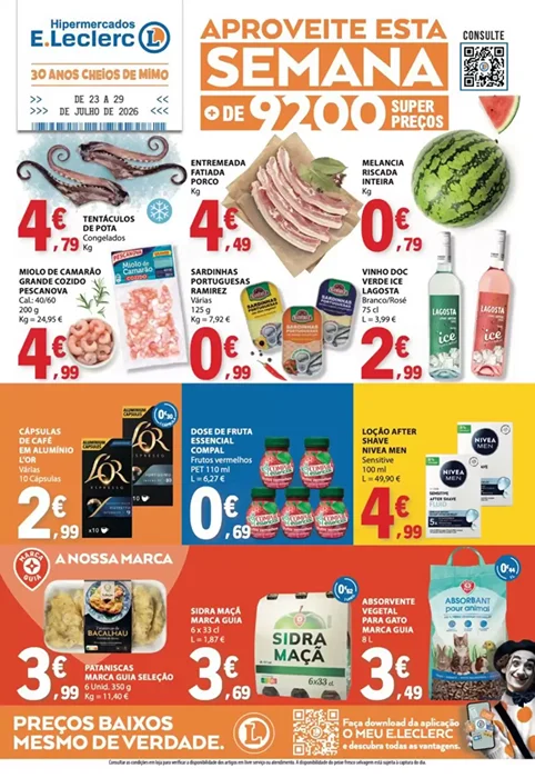 Antevisão Folheto E.Leclerc Promoções de 23 a 29 julho