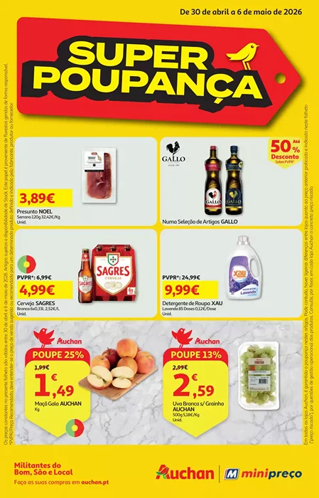 Antevisão Folheto Minipreço / Auchan Promoções de 30 abril a 6 maio
