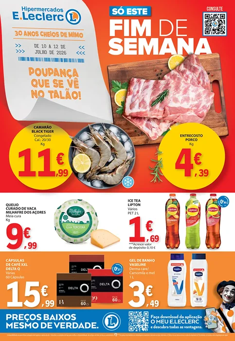 Antevisão Folheto E.Leclerc Fim de Semana Promoções de 10 a 12 julho