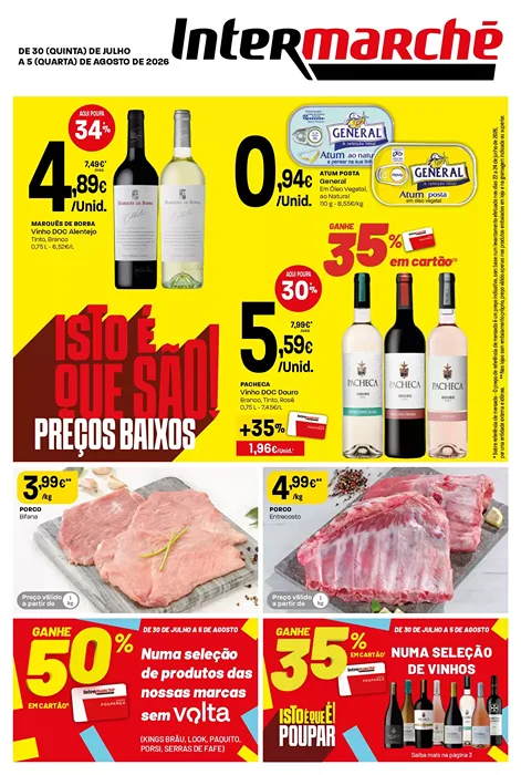 Antevisão Folheto Intermarché Lojas Super Promoções de 30 julho a 5 agosto