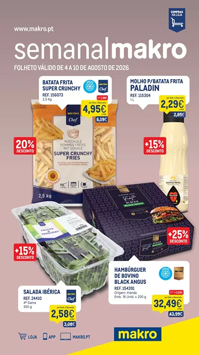 Antevisão Folheto Makro Promoções de 4 a 10 agosto
