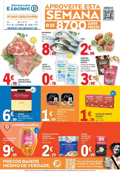 Antevisão Folheto E.Leclerc Promoções de 3 a 9 setembro