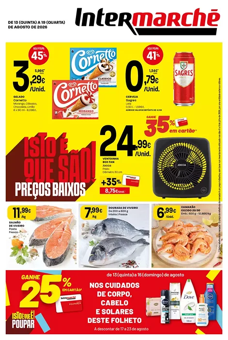 Antevisão Folheto Intermarché Lojas Super Promoções de 13 a 19 agosto