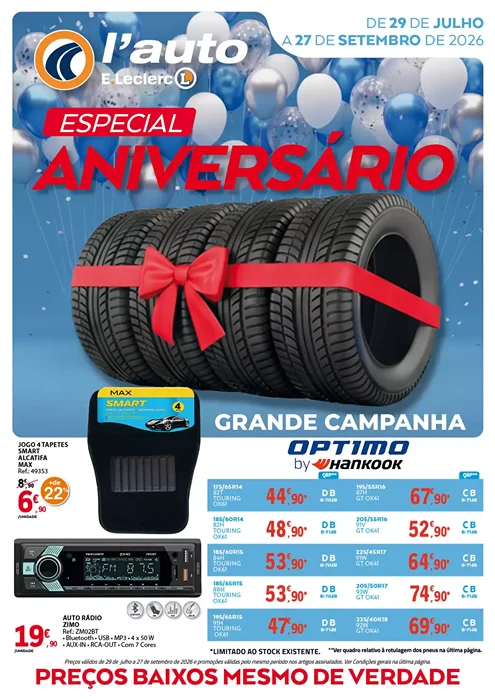 Antevisão Folheto E.Leclerc Auto Promoções de 29 julho a 27 setembro