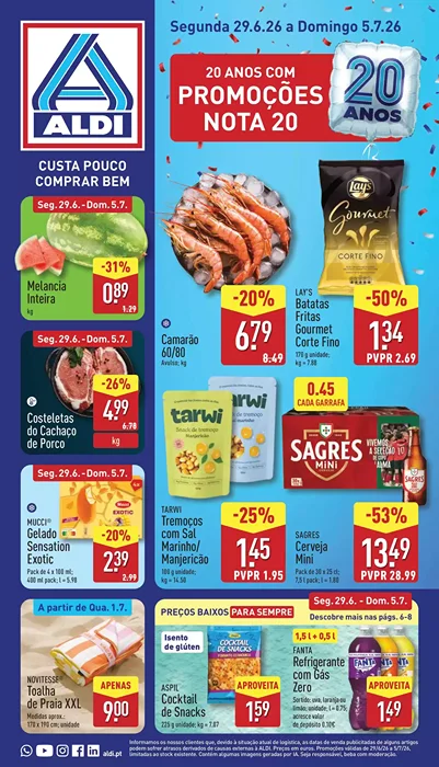 Antevisão Folheto ALDI Promoções de 29 junho a 5 julho