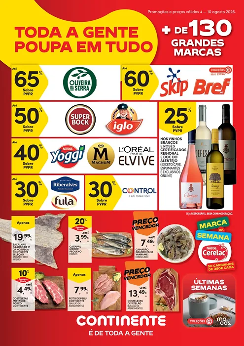 Antevisão Folheto Continente Modelo Promoções de 4 a 10 agosto