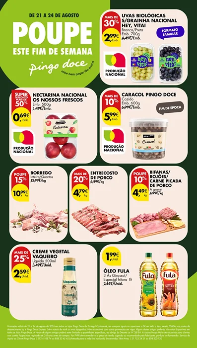 Antevisão Folheto Pingo Doce Fim de Semana Promoções de 21 a 24 agosto