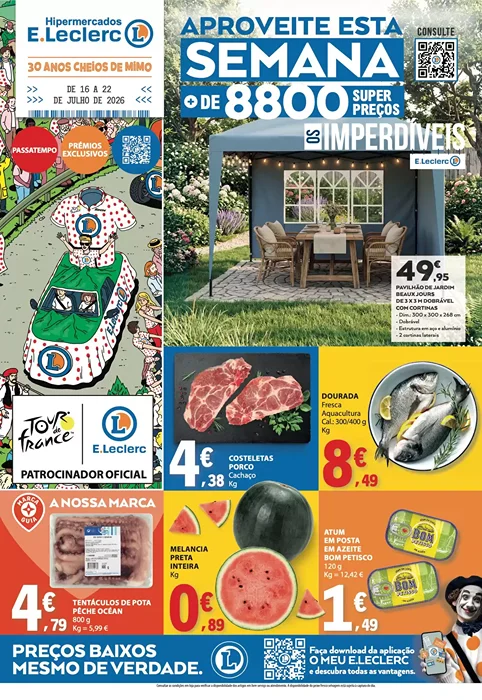 Antevisão Folheto E.Leclerc Promoções de 16 a 22 julho