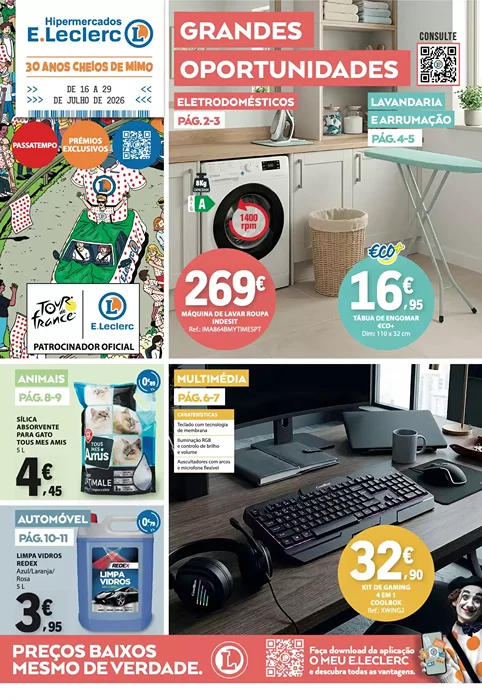 Antevisão Folheto E.Leclerc Bazar Promoções de 16 a 29 julho