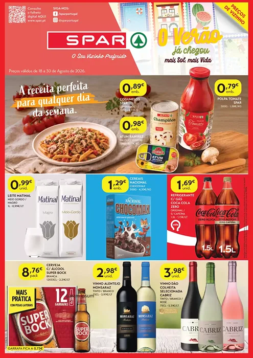 Antevisão Folheto Spar Promoções de 18 a 30 agosto