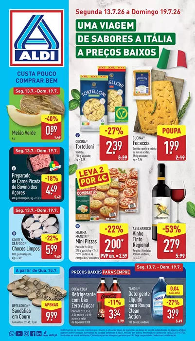 Antevisão Folheto ALDI Promoções de 13 a 19 julho