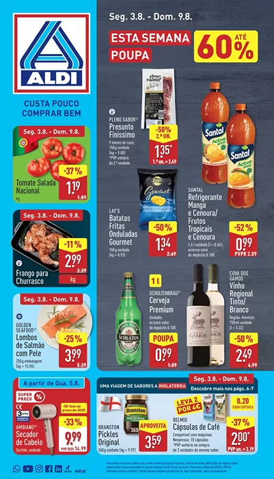 Antevisão Folheto ALDI Promoções de 3 a 9 agosto