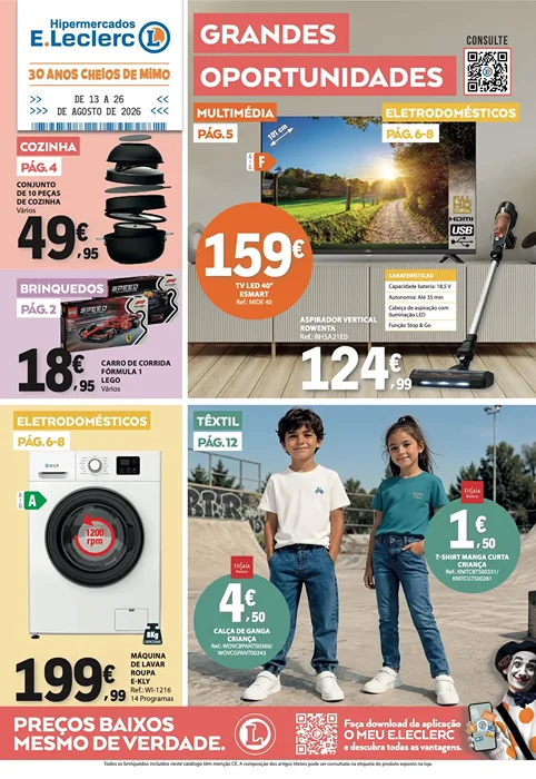 Antevisão Folheto E.Leclerc Bazar Promoções de 13 a 26 agosto