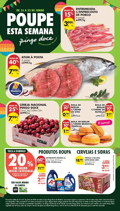 Antevisão Folheto Pingo Doce Madeira Promoções de 16 a 22 junho