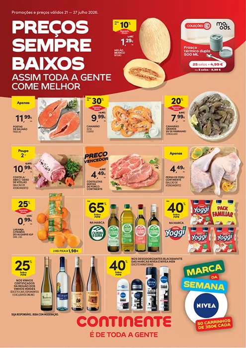 Antevisão Folheto Continente Modelo Promoções de 21 a 27 julho