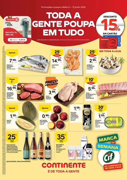 Antevisão Folheto Continente Modelo Promoções de 9 a 15 junho