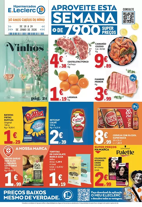 Antevisão Folheto E.Leclerc Promoções de 18 a 24 junho
