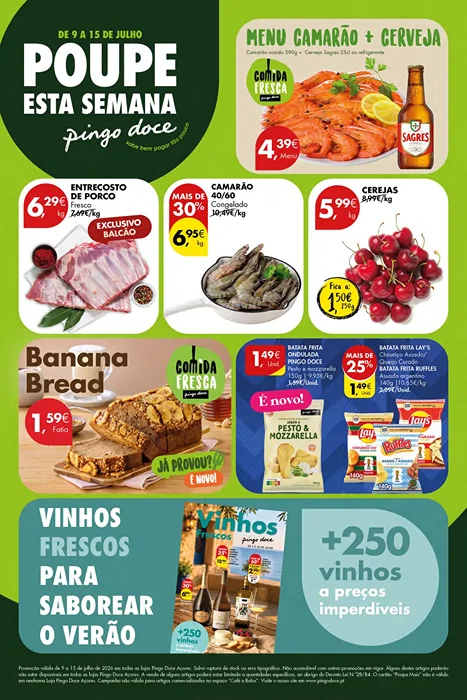 Antevisão Folheto Pingo Doce Açores Promoções de 9 a 15 julho