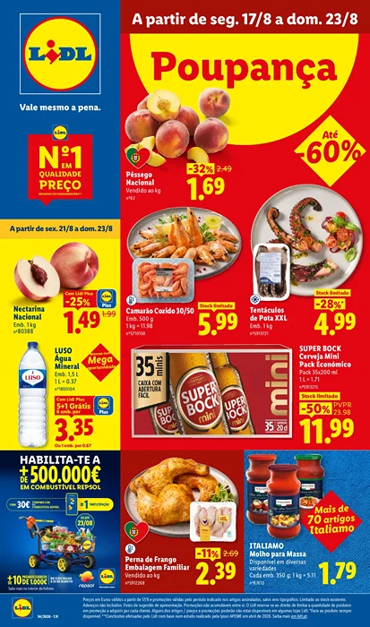 Antevisão Folheto Lidl Promoções de 17 a 23 agosto