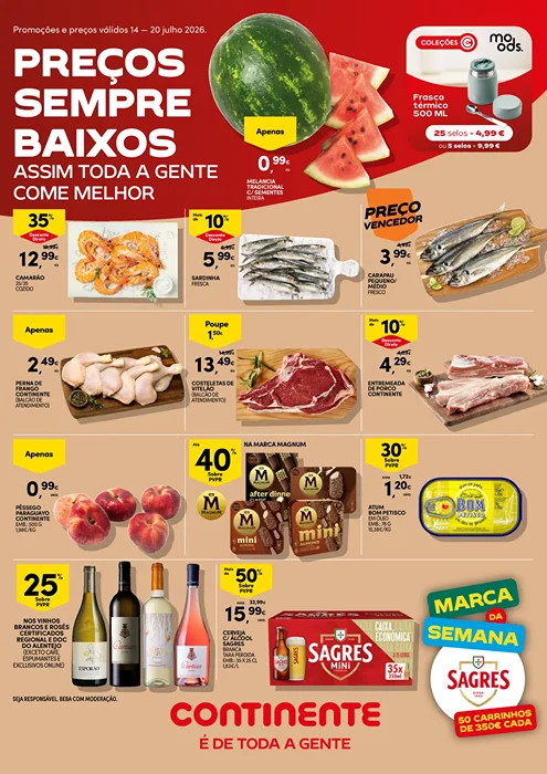 Antevisão Folheto Continente Modelo Promoções de 14 a 20 julho