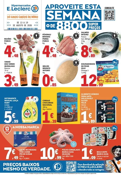 Antevisão Folheto E.Leclerc Promoções de 13 a 19 agosto
