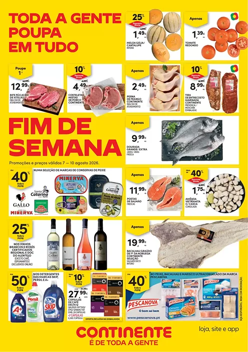 Folheto Continente Fim de Semana Promoções de 7 a 10 agosto