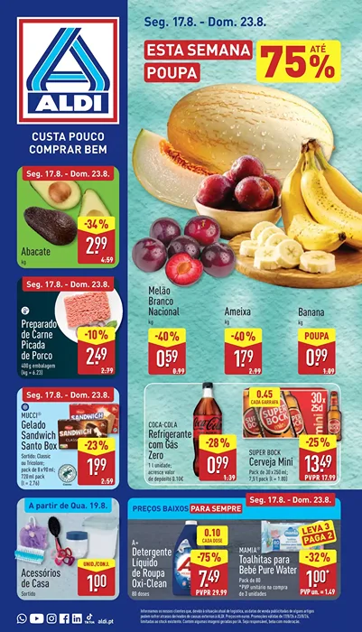 Antevisão Folheto ALDI Promoções de 17 a 23 agosto