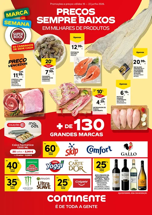 Antevisão Folheto Continente Modelo Promoções de 16 a 22 junho