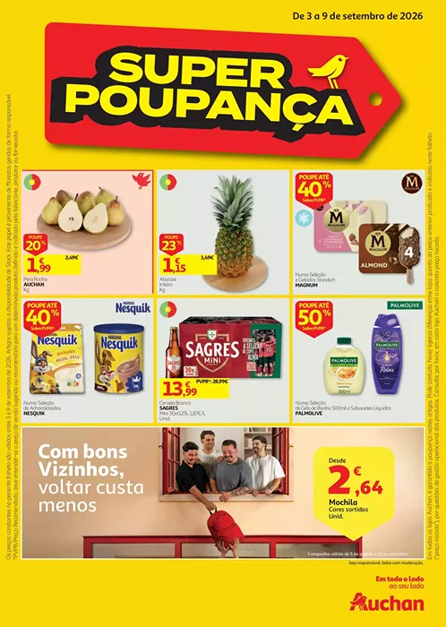 Antevisão Folheto Auchan Promoções de 3 a 9 setembro