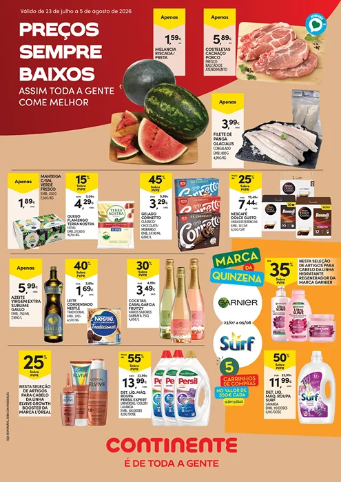 Antevisão Folheto Continente Açores Promoções de 23 julho a 5 agosto