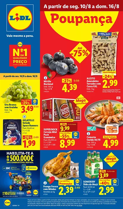 Antevisão Folheto Lidl Promoções de 10 a 16 agosto