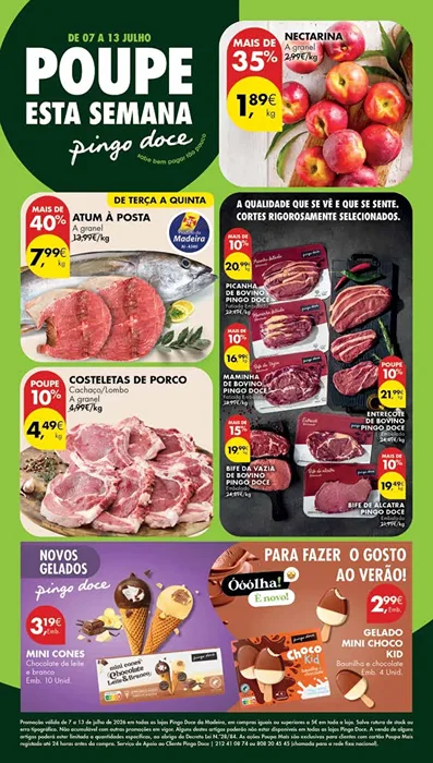 Antevisão Folheto Pingo Doce Madeira Promoções de 7 a 13 julho