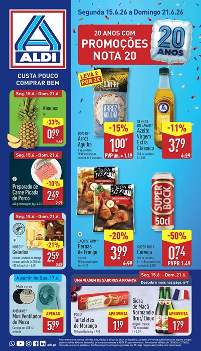 Antevisão Folheto ALDI Promoções de 15 a 21 junho