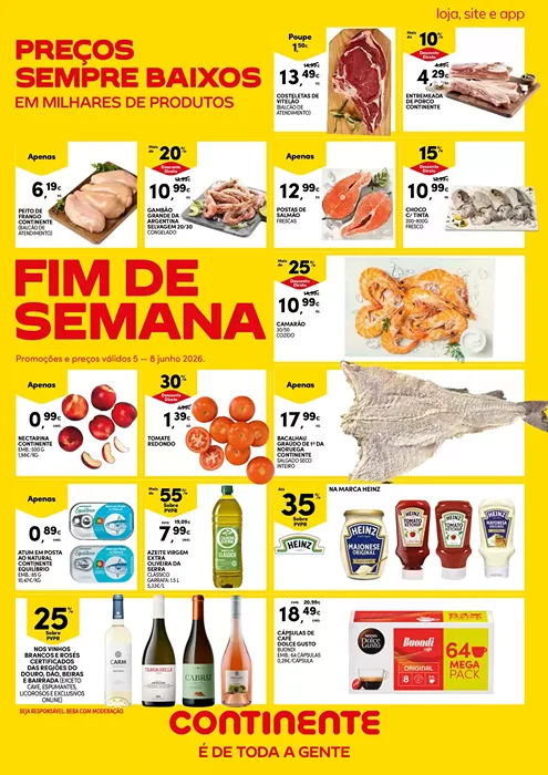Antevisão Folheto Continente Fim de Semana Promoções de 5 a 8 junho