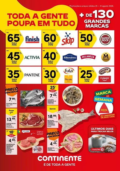 Antevisão Folheto Continente Modelo Promoções de 25 a 31 agosto