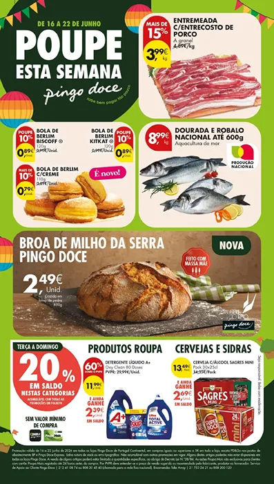 Antevisão Folheto Pingo Doce Lojas Grandes Promoções de 16 a 22 junho