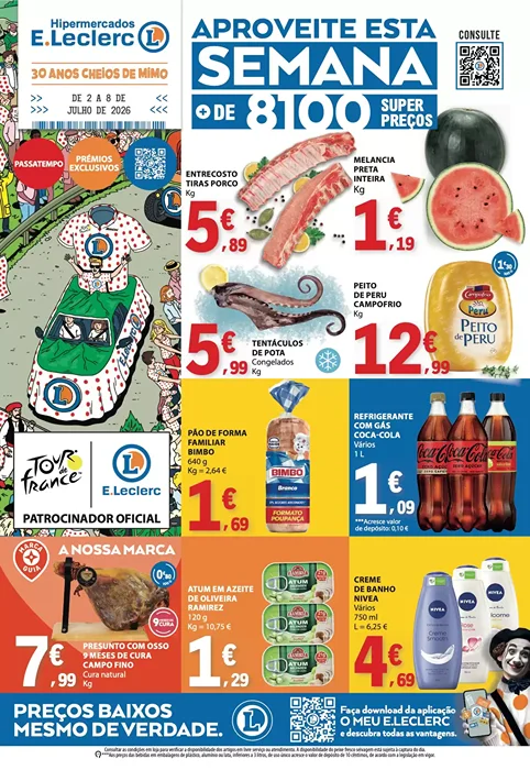 Antevisão Folheto E.Leclerc Promoções de 2 a 8 julho