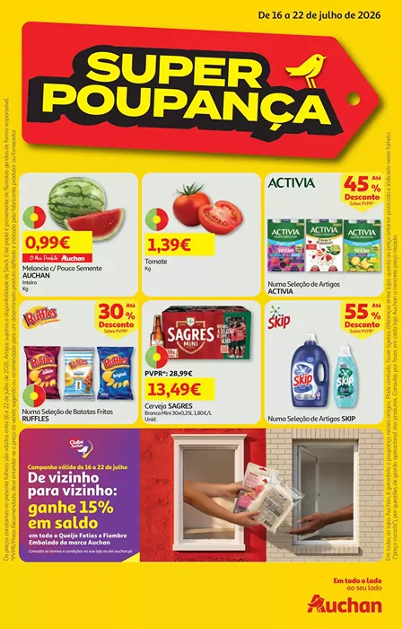 Antevisão Folheto Auchan Promoções de 16 a 22 julho