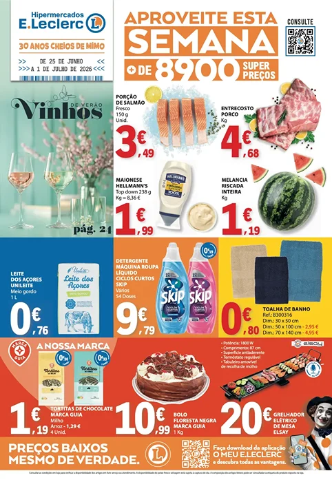 Antevisão Folheto E.Leclerc Promoções de 25 junho a 1 julho