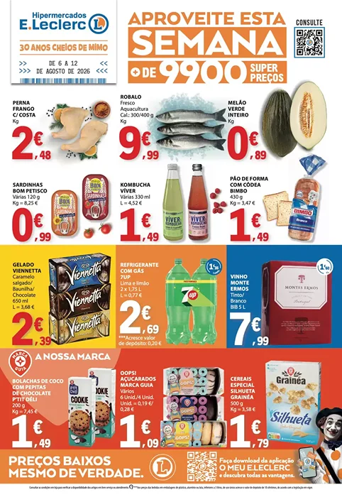 Antevisão Folheto E.Leclerc Promoções de 6 a 12 agosto