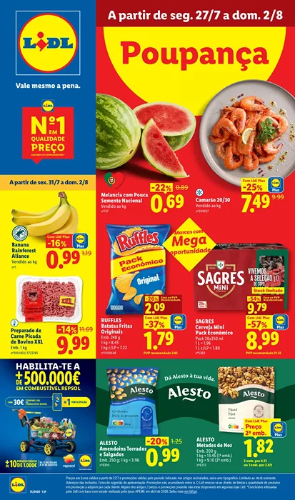 Antevisão Folheto Lidl Promoções de 27 julho a 2 agosto
