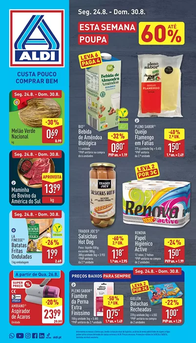Antevisão Folheto ALDI Promoções de 24 a 30 agosto