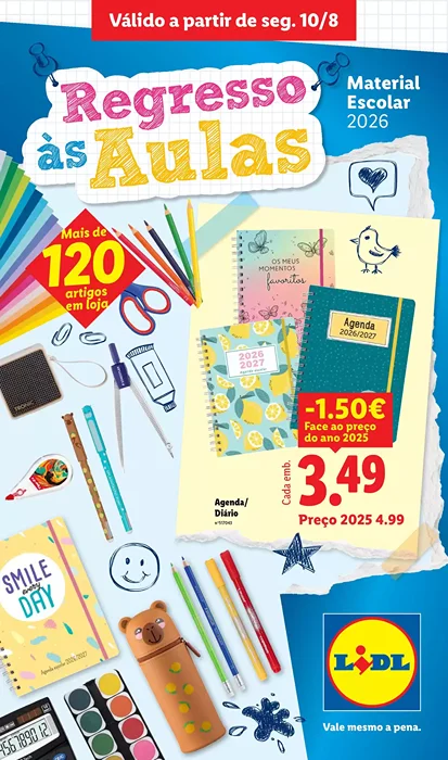 Folheto Lidl Especial Regresso às Aulas Promoções a partir de 10 setembro